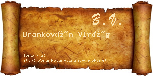 Brankován Virág névjegykártya